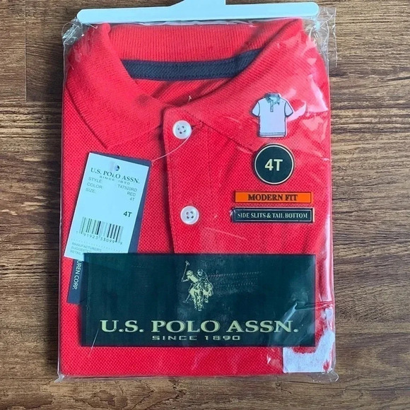 US Polo Toddler School Uniform Polo Shirt Red - Picture 1 of 6